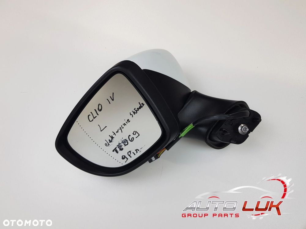 Lusterko zewnętrzne boczne lewe Lewy Przód Renault Clio IV 9 Pin Białe - 1