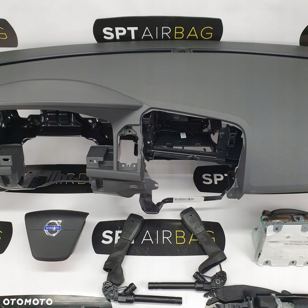 VOLVO XC60 I 1 DESKA ROZDZIELCZA KONSOLA KOKPIT PULPIT PODUSZKI AIRBAG AIR BAG PASY KIT SET - 3