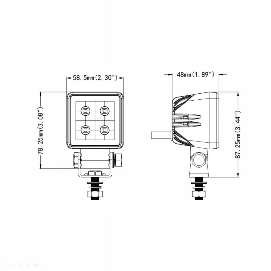 lampa robocza led 4xled mini spot do pojazdów i maszyn - 9
