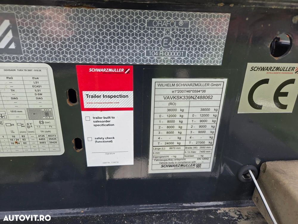Schwarzmuller Basculabila 26mc, 3 axe SAF, cilindry HYVA, axa liftabila, prelata, scena vizitare, frane disc, picioare sprijin, protectii antibiciclisti, posibilitate leasing 3 ani-PROMOTIE 23.900 EUR+Tva - 4
