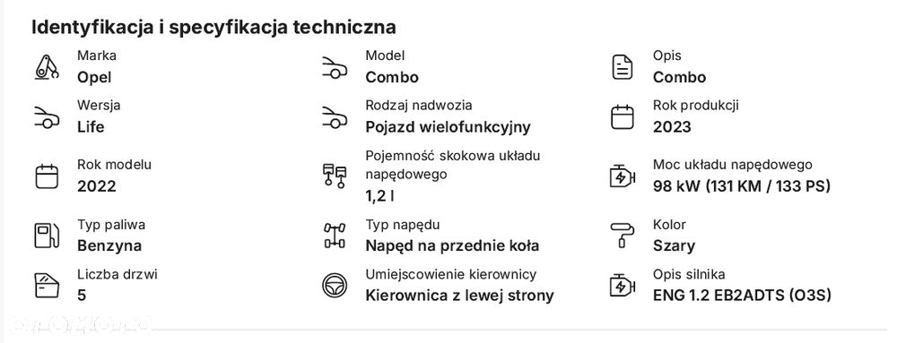 Opel Combo XL 1.2 Turbo Elegance Plus S&S - 10