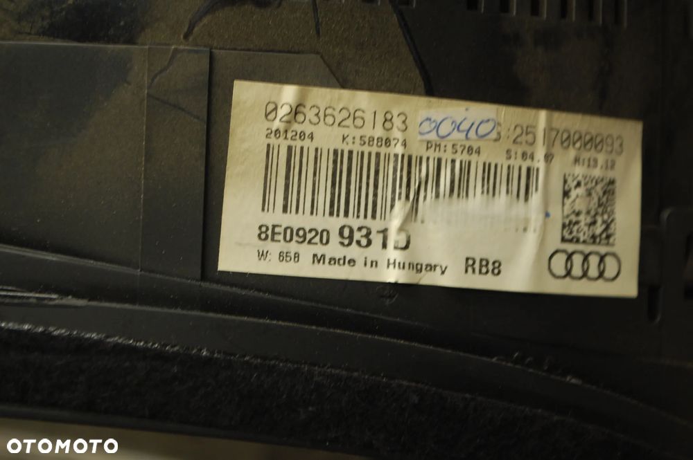 LICZNIK ZEGAR 8E0920931D AUDI A4 B7 B6 2.0 TDI MANUAL - 5