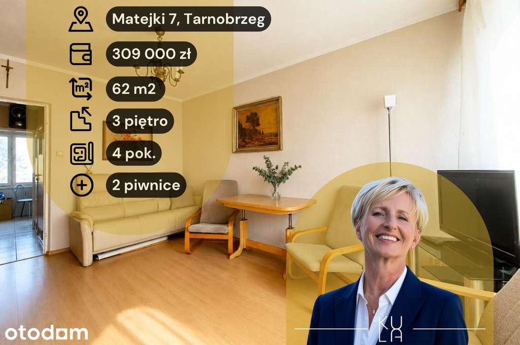 Mieszkanie na sprzedaż, 4 pokoje, 62 m², Tarnobrzeg