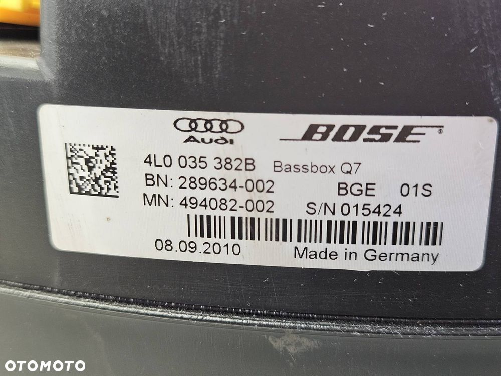 AUDI Q7 05-15 SUBWOOFER BOSE ORYGINALNY 4L0035382B - 4