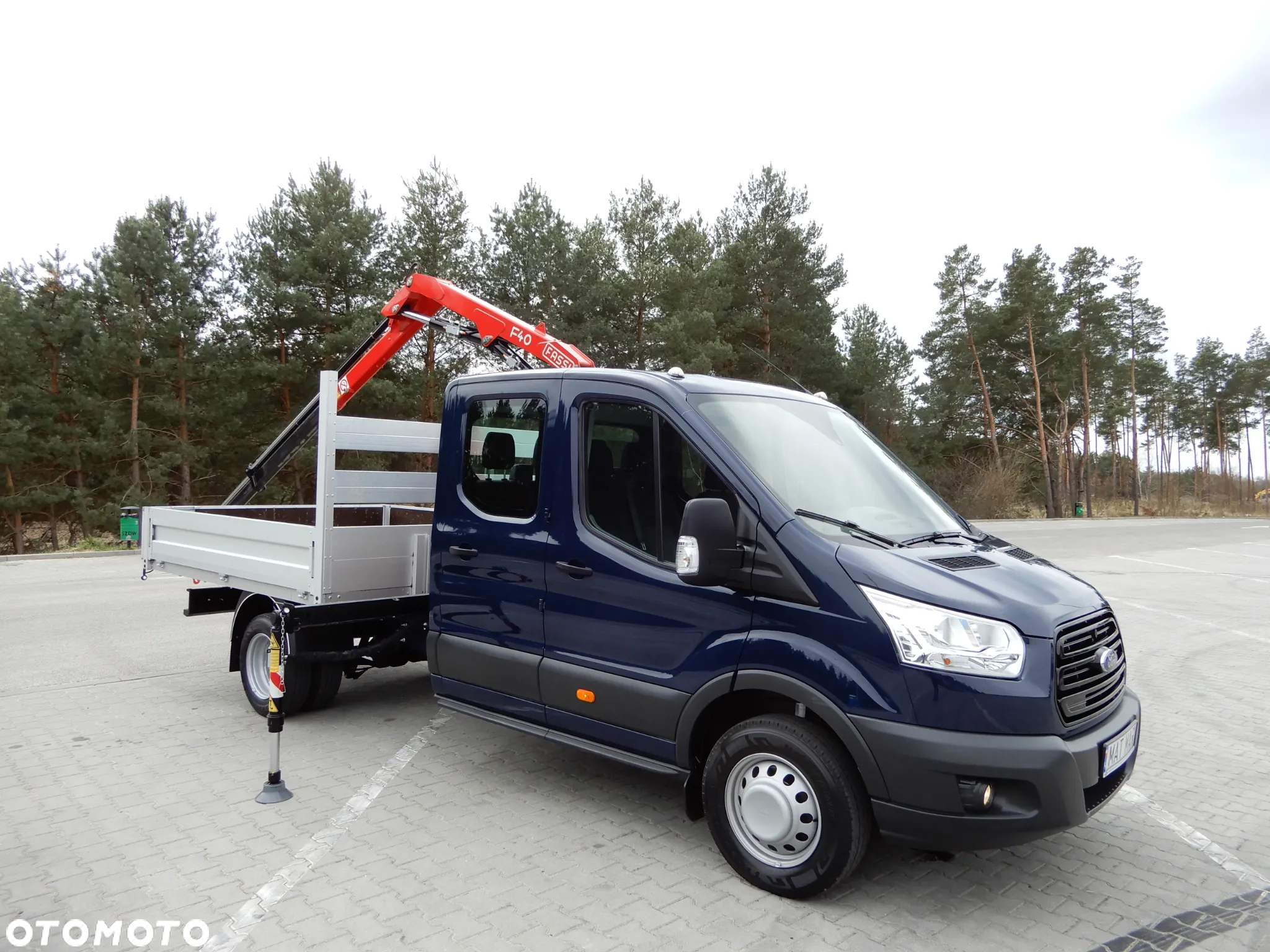 Ford Transit 2.0 EcoBlue 170 KM Wersja TREND Doka Brygadowy Dubel Podwójna Kabina Bliźniak HDS FASSI F40B.0.22 Udźwig 995 Kg Zasięg 6.30 Cm 7-Mio Os.+2120 Kg Ładowność Serwis Do Końca 60 Tys Przeb Stan Jak Nowy - 9