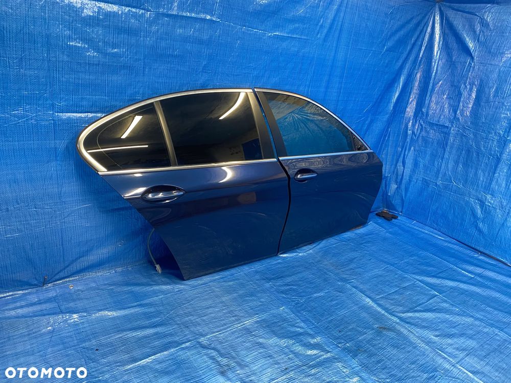 BMW F10 F11 DRZWI PRAWE PRAWY PRZÓD PRZEDNIE TYŁ TYLNE NIEBIESKIE A76 TIEFSEEBLAU  KOMPLETNE LAKIER ORYGINAŁ - 2