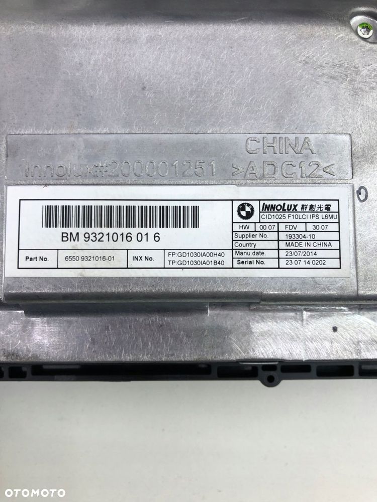BMW 5 F10 F11 LCI RADIO NAWIGACJA EKRAN IDRIVE KOMPLET 9365764 9321016 - 10