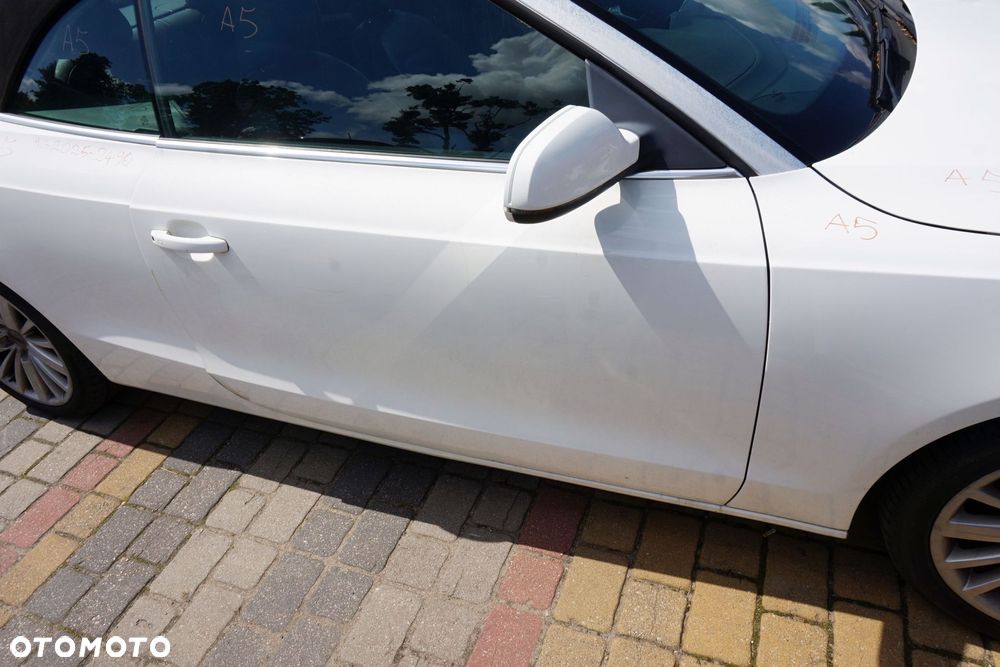 DRZWI PRZEDNIE PRAWE A5 I 8T CABRIO LY9C  BIAŁY AUDI 2007-2016 - 2