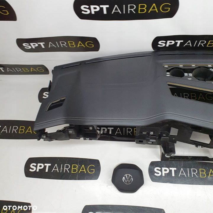 VW TOUAREG 3 LIFT DESKA ROZDZIELCZA KONSOLA KOKPIT PULPIT PODUSZKI AIRBAG AIR BAG PASY KIT SET - 2