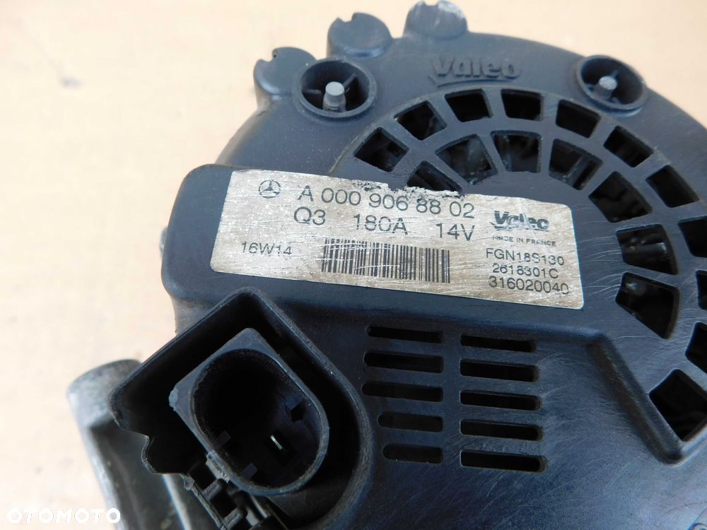 Alternator 14V 180A 1-PIN Mercedes Sprinter 906 2.2 OM651 A0009068802 BDB - 3