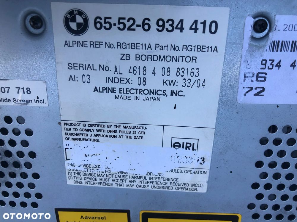 Radio 2 din duża navi nawigacja BMW 3 E46 6934410 - 6