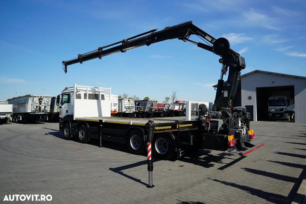 MAN TGS 35.480 / 8x4 / HDS HIAB 288 EP-5, rază de acțiune: 12,7 m / platformă laterală - 7,4 m / capacitate de ridicare: 9400 kg / EURO 6 / RADIOCOMANDĂ - 5