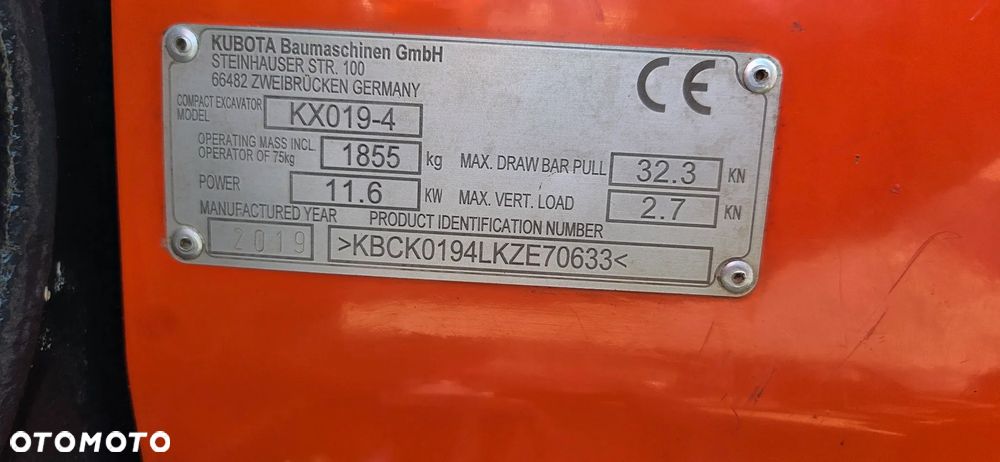 Kubota <<Kubota KX 019-4, 2019r, 3łyżki, 2300 Mtg, z Niemiec! >> - 15