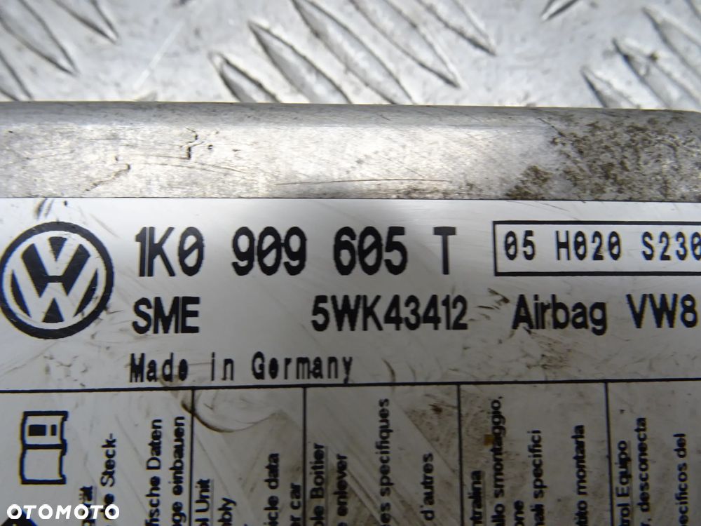 VW GOLF V 1.9TDI MODUŁ AIRBAG 1K0909605T - 8