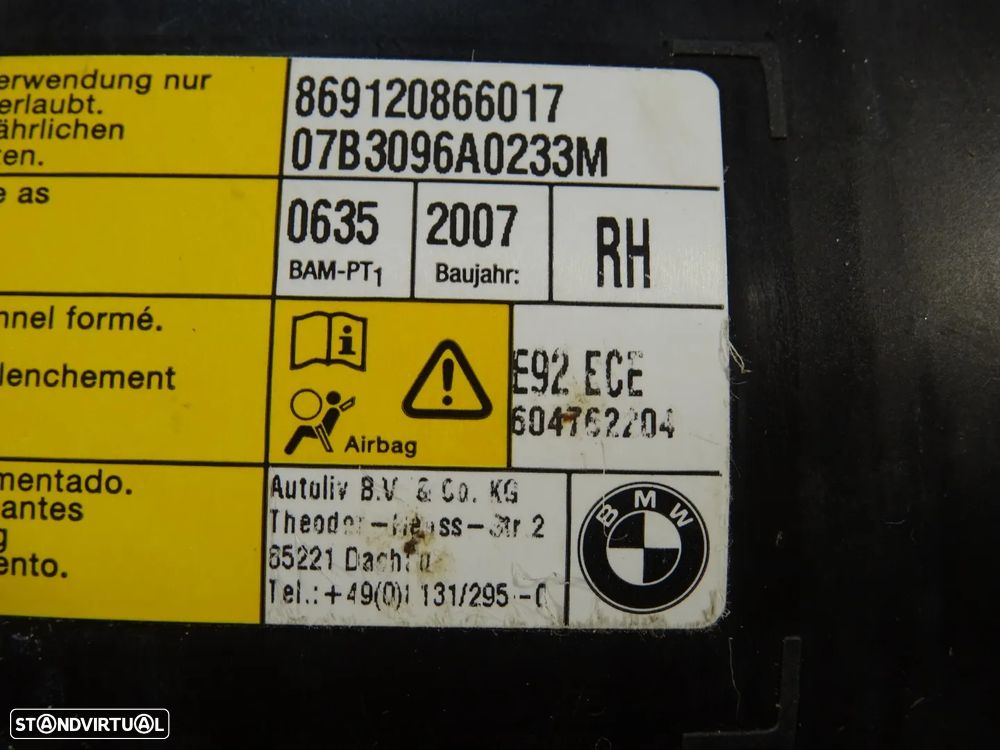 Airbag de Banco BMW Serie 3 Coupe E92 - 604762204 / 604762205 - 8