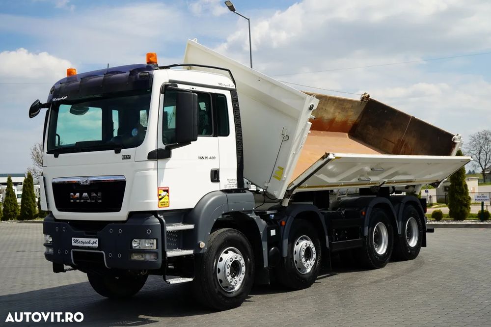 MAN TGS 35.400 / 8X4 / BASCUNĂ CU 2 LATE / HIDROBORTA / BORDMATIC / AUTOMAT / EURO 5 EEV - 6