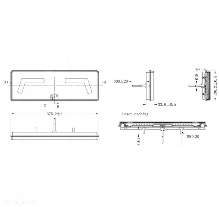 lampa tylna kmr1 96 led 12/24v z trójkątem lewa - 4