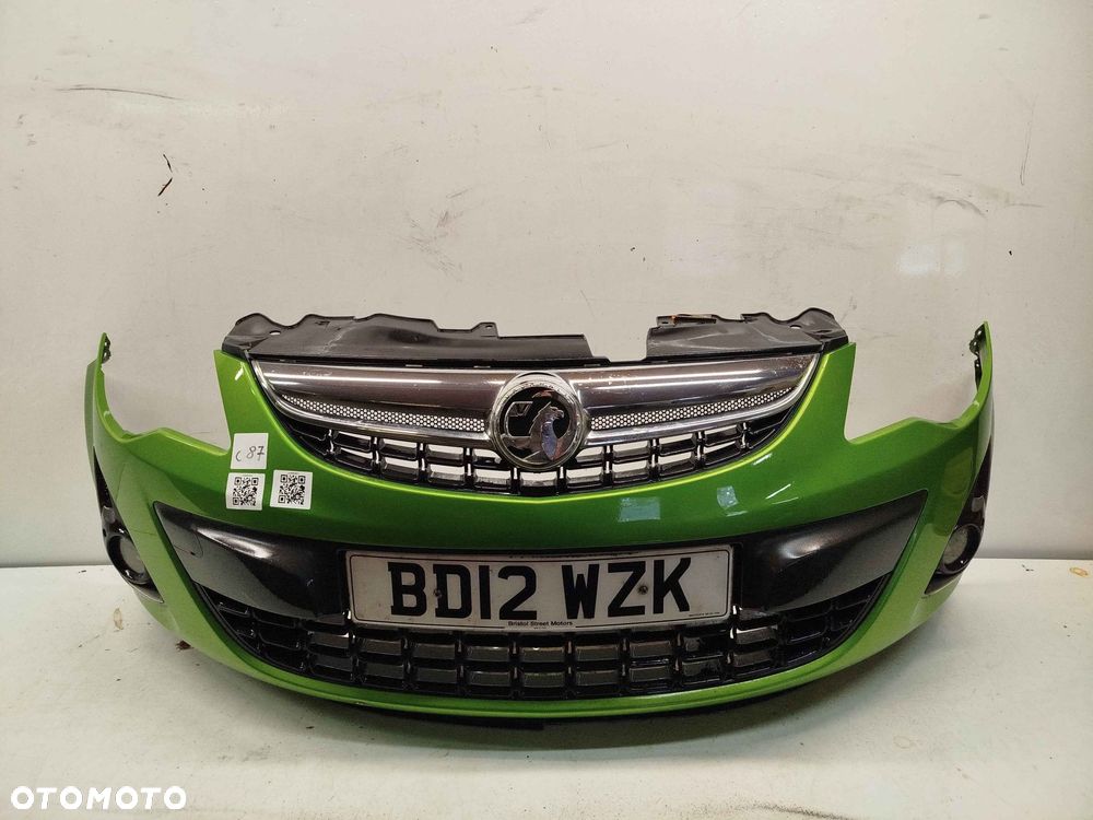 ^ ZDERZAK PRZÓD PRZEDNI OPEL CORSA D LIFT FL Z30P ZIELONY HALOGENY - 1