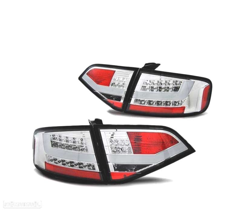 FAROLINS TRASEIROS LED PARA AUDI A4 B8 SEDAN 08-11 CROMADO - 2