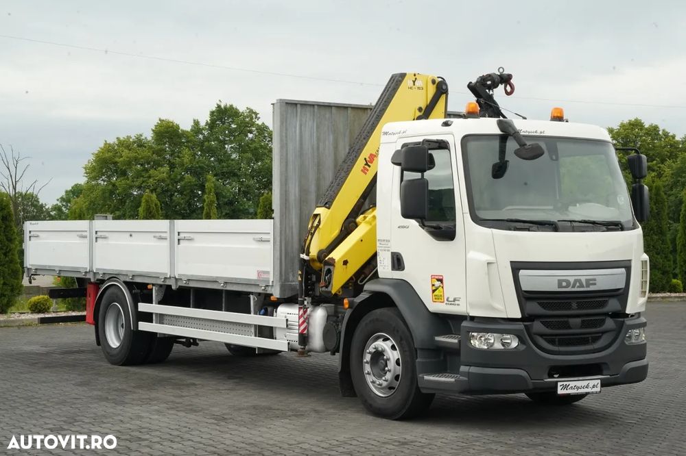 DAF LF 260 / 4X2 / LIVRARE - 7.30 + HDS HYVA HC 153 / RADIOCOMANDĂ / ROTATOR / AUTOMATĂ / EURO 6 - 14