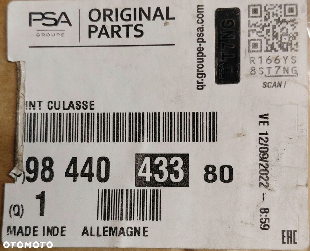 Uszczelka Głowicy 9844043380 Citroen C1 II Peugeot 108 1,2VTI nowa oryginał - 3