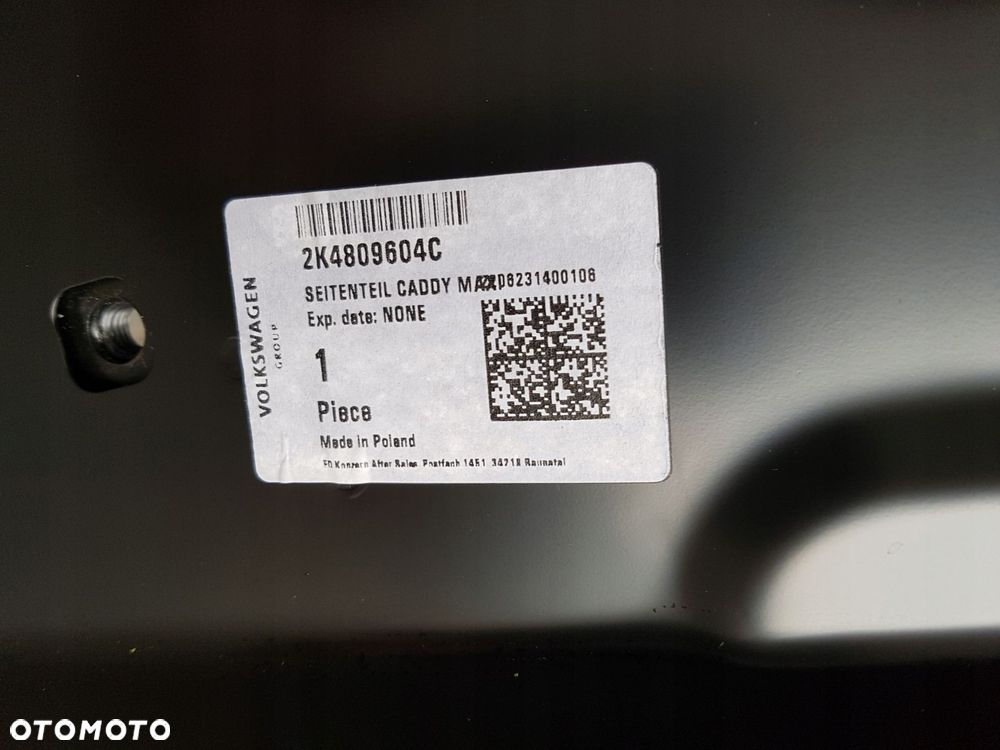 vw caddy słupek rama bok błotnik próg 2k4809604c - 6