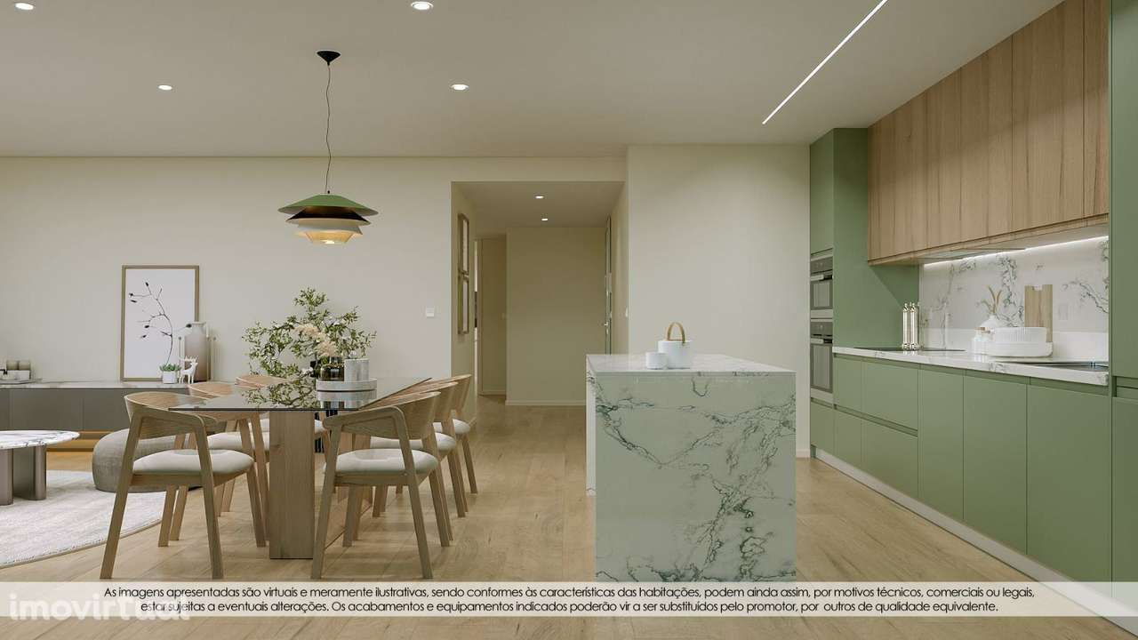 Apartamento T1 Novo com 2 casas de banho, varanda e lugar de garagem! - Grande imagem: 3/9