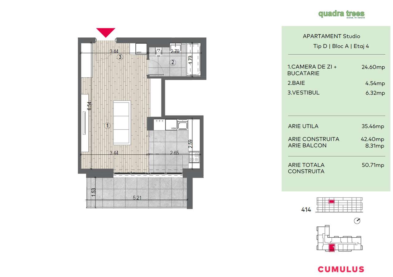 STUDIO de vânzare spațios, bloc nou, zona Drumul Taberei. Comision 0! — fotografia 1