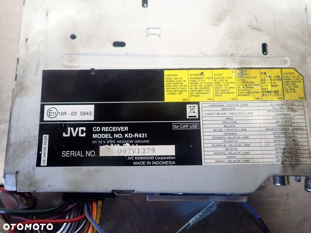 RADIO UNIWERSALNE VOLKSWAGEN GOLF JVC KD-R431 - 3