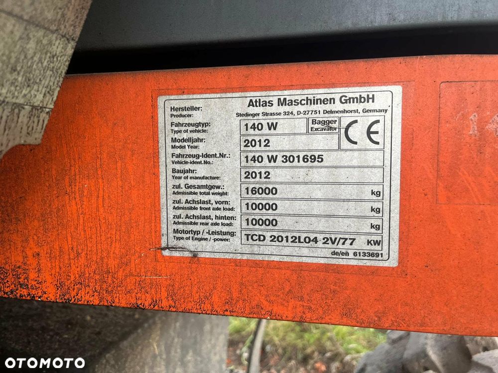 Atlas Koparka kołowa ATLAS TW140W NR/VIN 140W - 7
