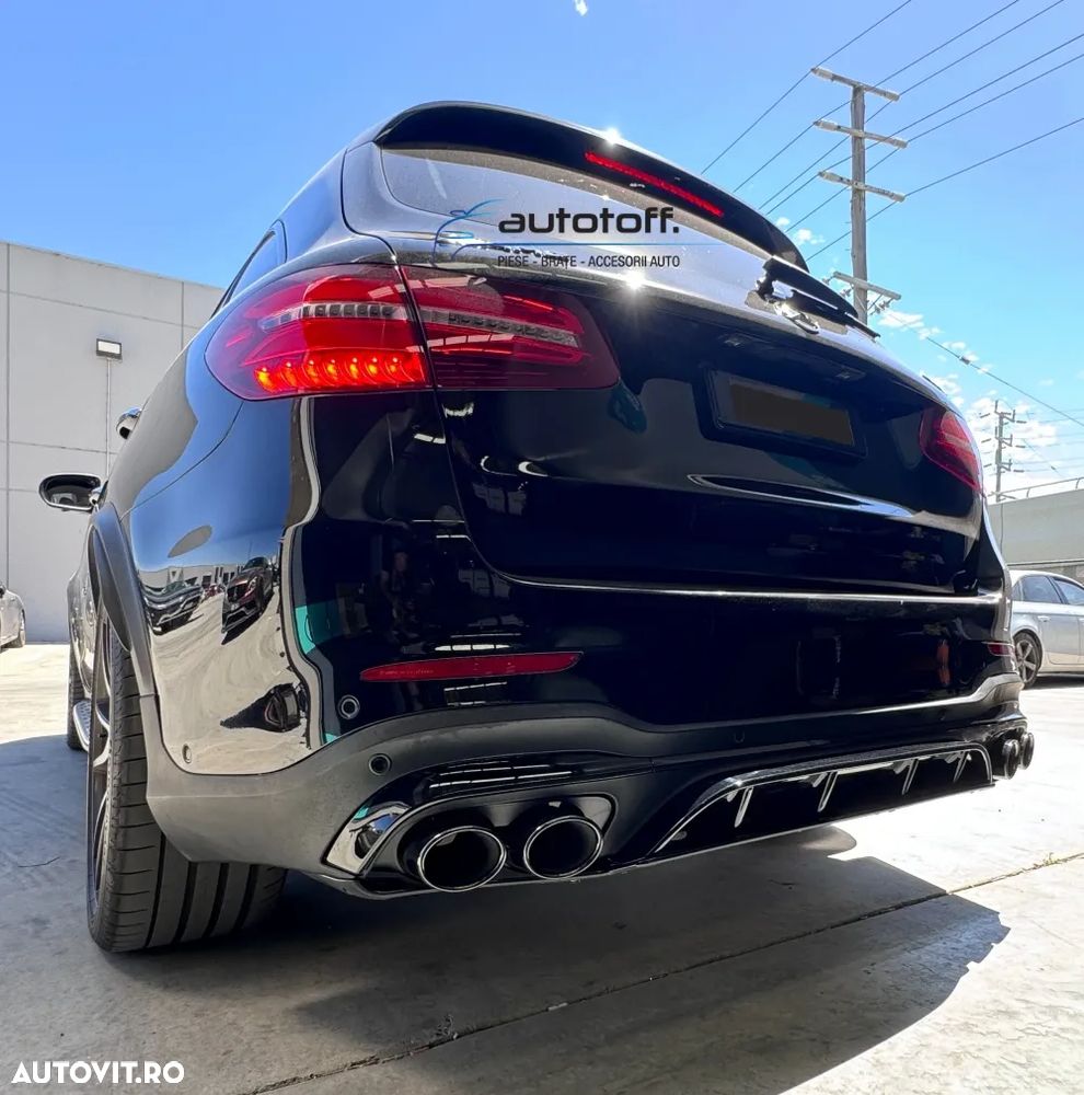 Difuzor bara spate Mercedes GLC X253 SUV (2015+) NEW Design Full Black - 6