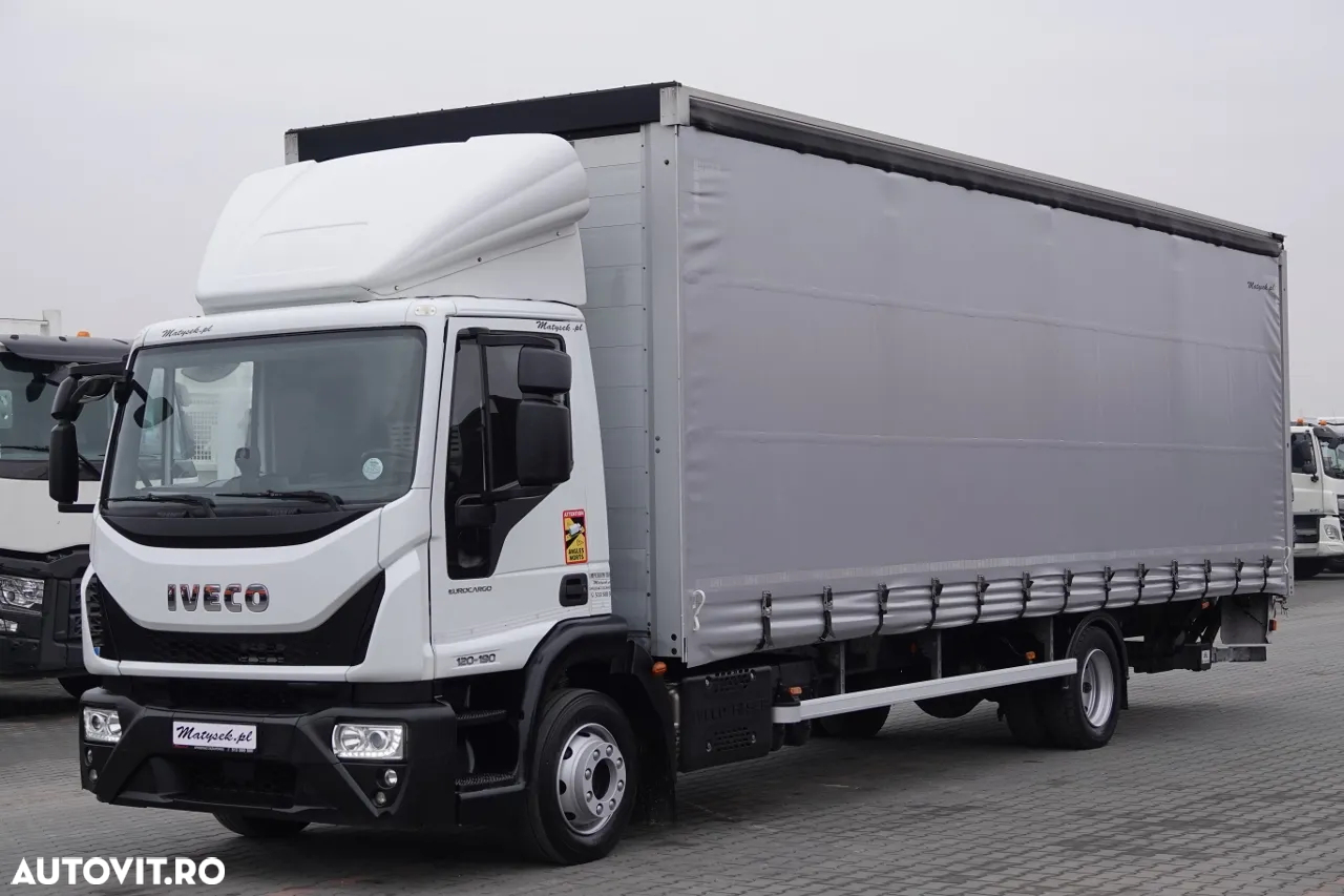 MAN EUROCARGO / 12. 190 / PERDEA - 8,5 m / SOLO / RIDIFICĂTOR / CONTRACTUL DE SERVICE POST / EURO 6 - 2