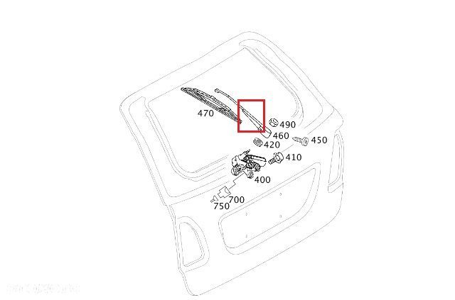 MERCEDES E-KLASA W211 Ramie wycieraczki tyl OE - 2