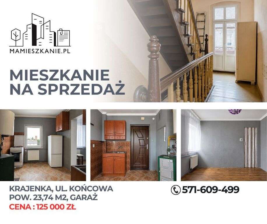 Kawalerka 23,74 m² | Garaż | Krajenka
