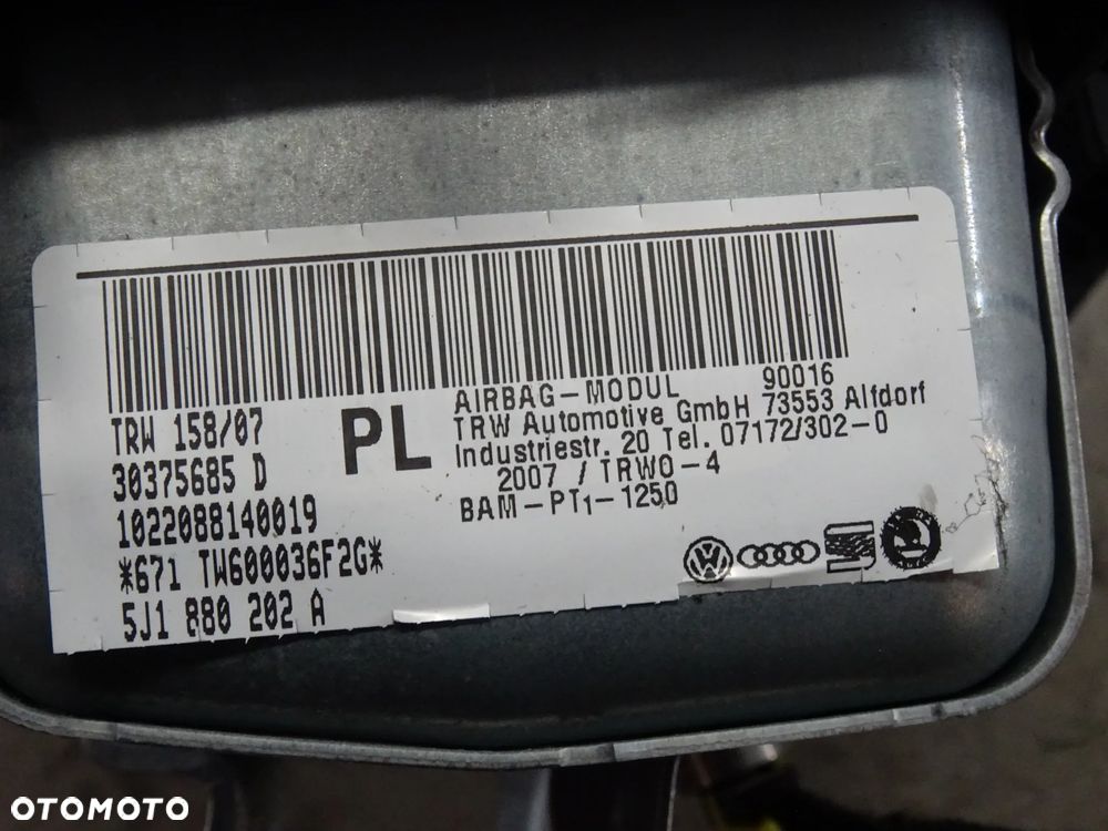 poduszki pasy Air BAG skoda Fabia Roomster 06-09 czesci - 3