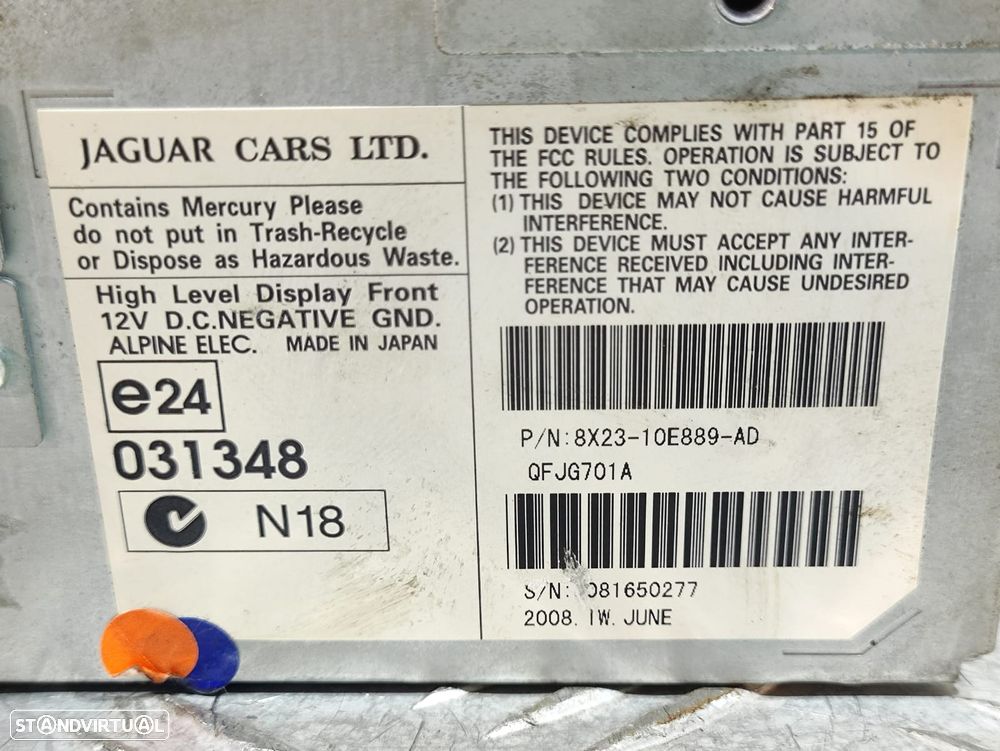 Display Ecrã De Navegação Multimédia Original Jaguar XF X250 XJ XK XKR 8X2310E889AD - 9