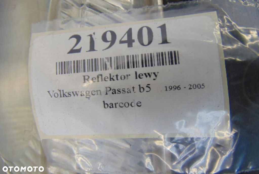 VOLKSWAGEN PASSAT B5 1.9 REFLEKTOR LEWY - 10
