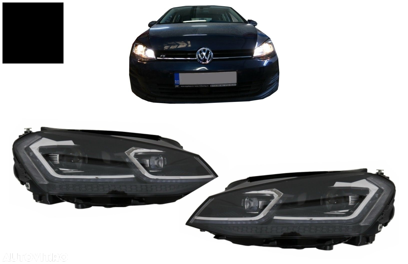 Faruri LED Bi-Xenon Look VW Golf 7 VII (2012-2017) Facelift G7.5 R Line Design cu - livrare gratuita - 14