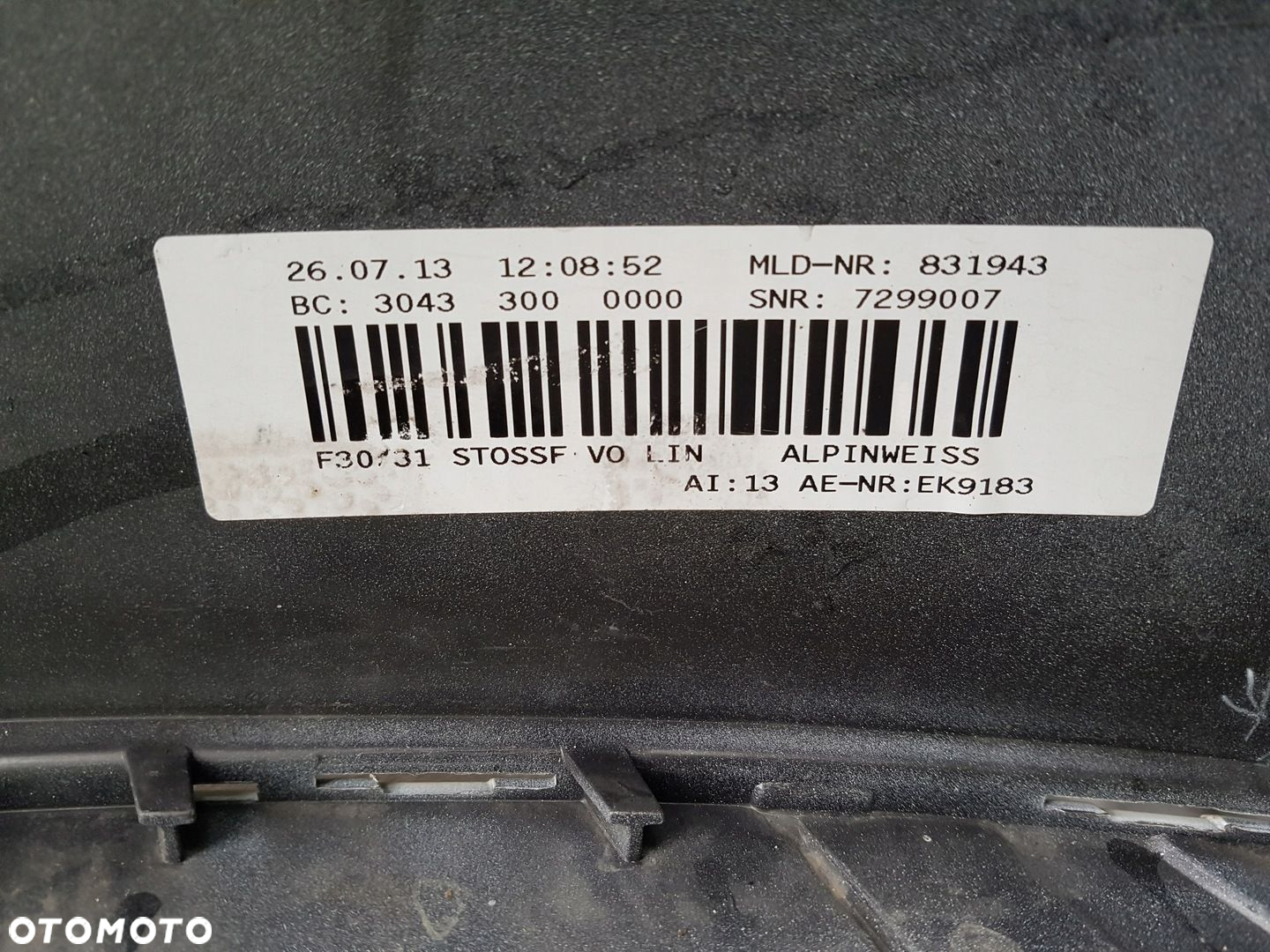 BMW 3 F30 F31 zderzak przód atrapa nerka 730834705 - 15