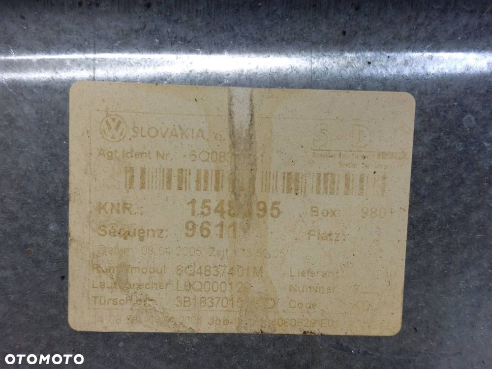 MECHANIZM PODNOŚNIK SZYBY LEWY PRZÓD 2 PIN POLO IV LIFT 5D 6Q4837401M - 4