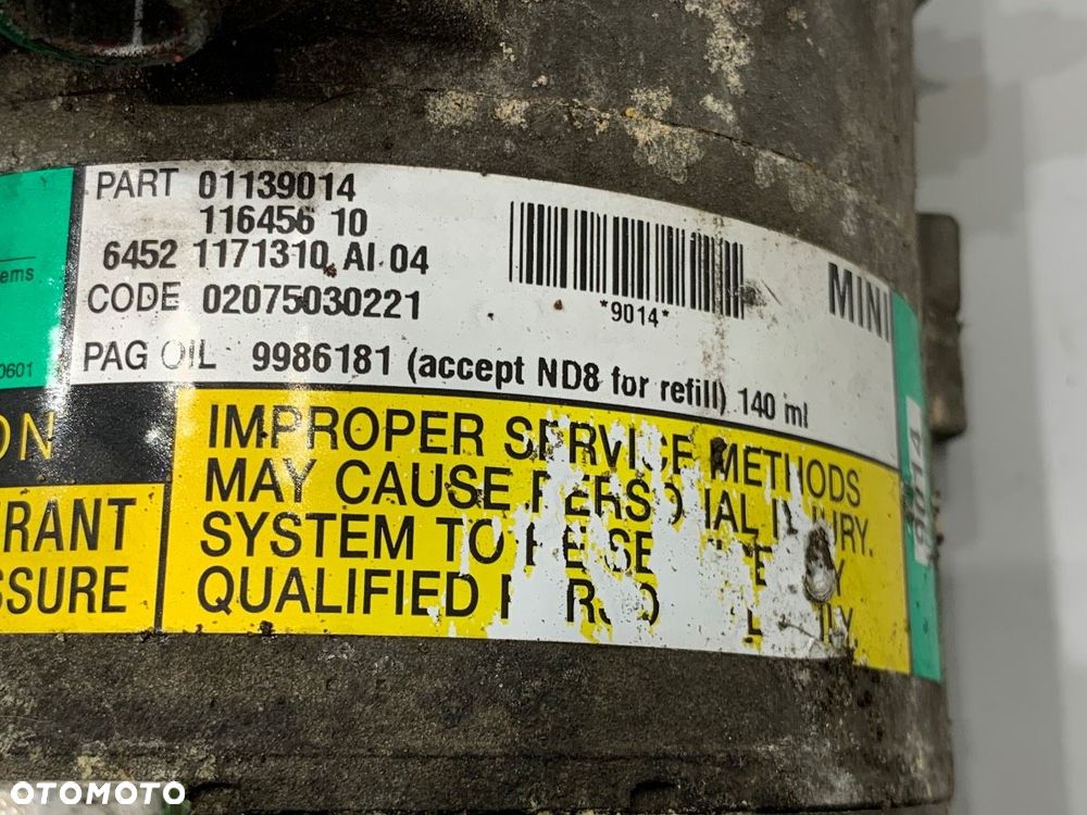 SPRĘŻARKA KLIMATYZACJI  MINI MINI (R50, R53) 2001 - 2006 Cooper 85 kW [116 KM] benzyna 2001 - 2006 - 4