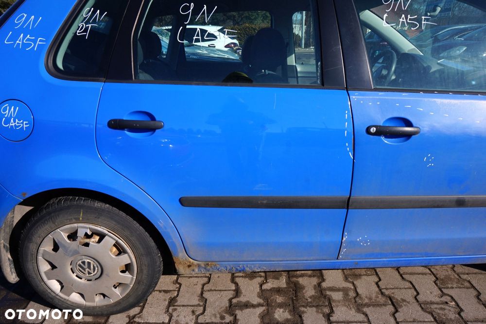 DRZWI TYLNE PRAWE POLO IV 9N 5D HB LA5F  NIEBIESKI VOLKSWAGEN 2001-2004 - 3