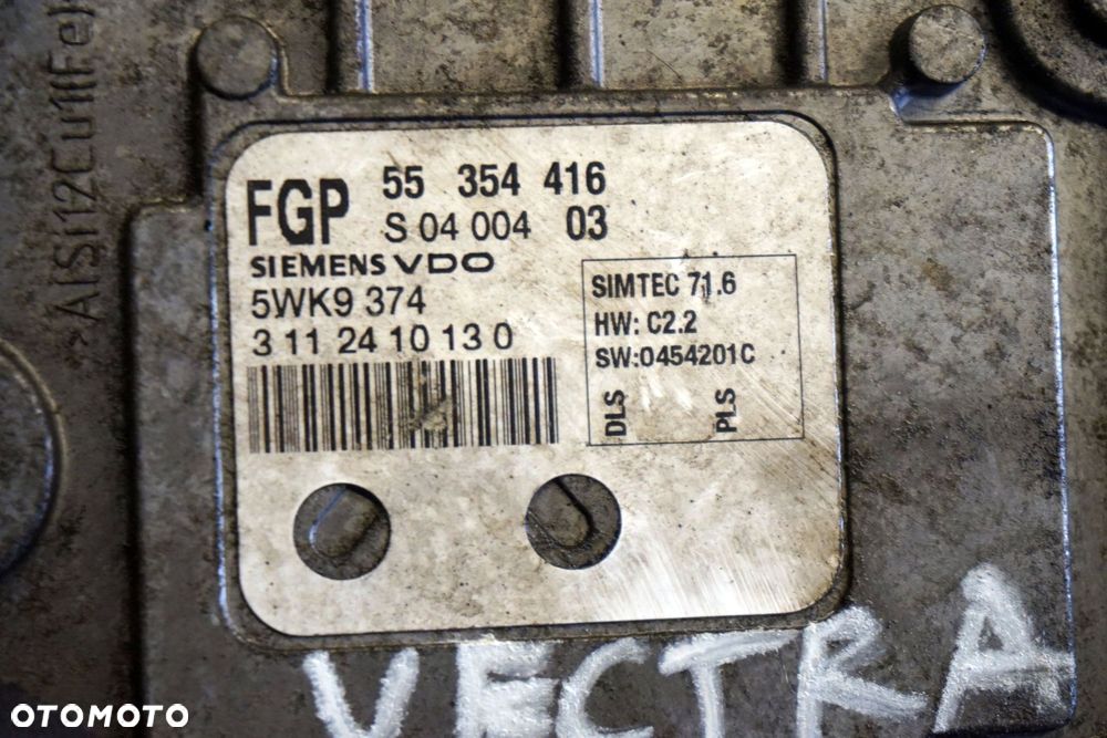STEROWNIK SILNIKA KOMPUTER VECTRA C 1.8 16V 55354416 5WK9374 OPEL 2002-2005 - 3