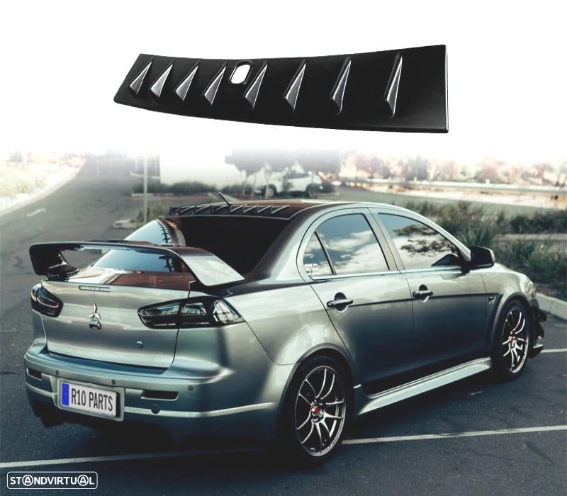 AILERON DE TETO MITSUBISHI LANCER MK8 07-15 LOOK MR PRETO BRILHANTE - 1