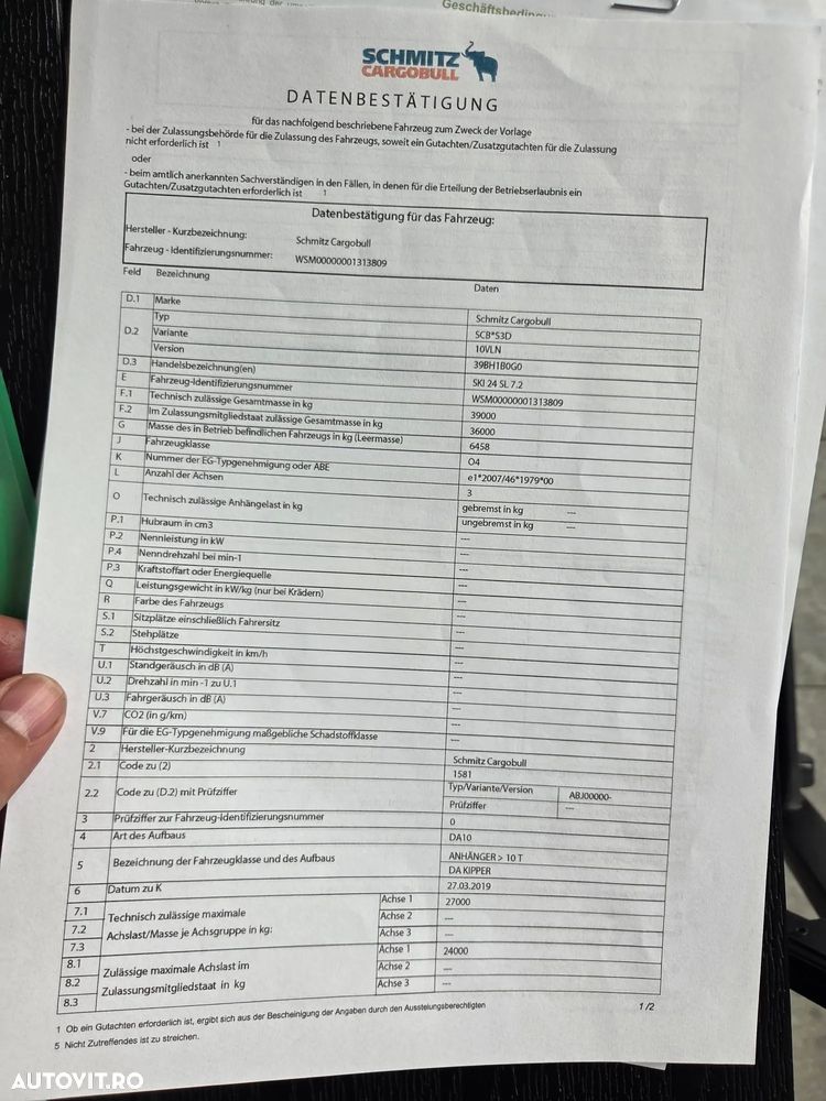 Schmitz Cargobull SCB 26mc, 2020, jante ALUMINIU, scena vizitare, prelata, axa liftabila, rulata doar in GERMANIA, anv 70% ok, masa propie 6,4tone, lung 8,8m, posibilitate leasing 4 ani-PROMOTIE 21.900 EUR+Tva - 40