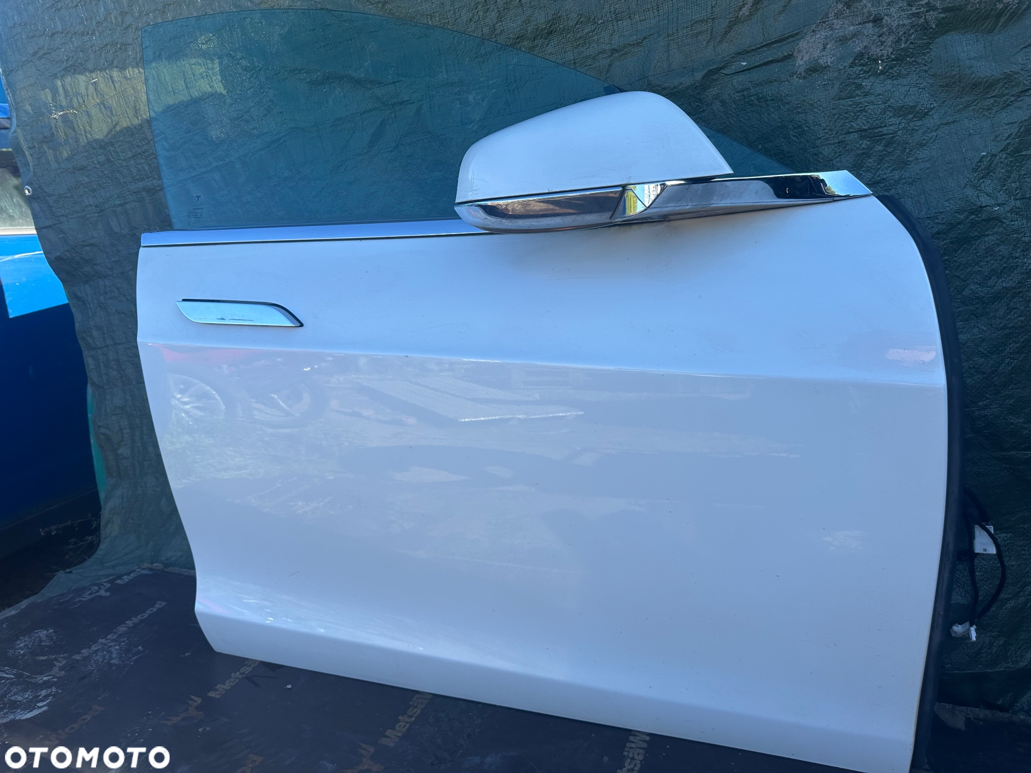 DRZWI KOMPLETNE PRAWE PRZEDNIE TESLA MODEL S PRZEDLIFT BIAŁE - 3