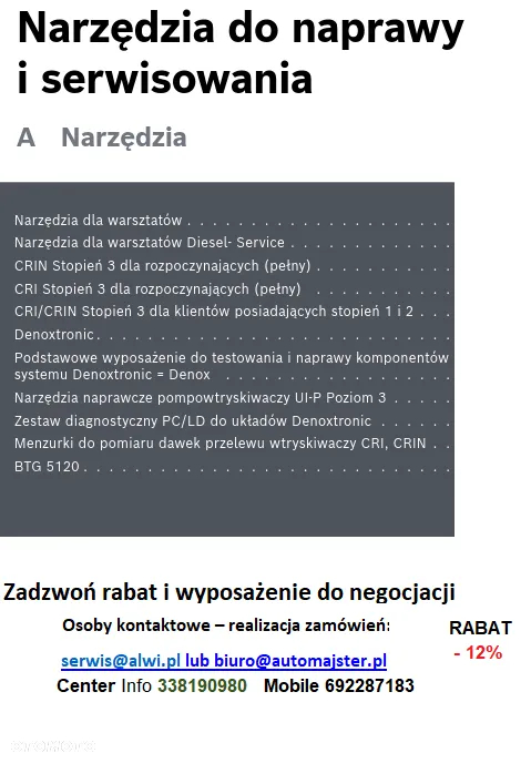 DCI 200 stół probierczy +FSA  050 - 23