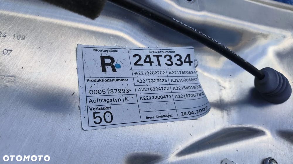 BLACHA PODNOŚNIK WIĄZKA ZAMEK DOCIĄG KEYLESS GO DRZWI PRAWY TYŁ MERCEDES S-KLASA W221 LONG - 3