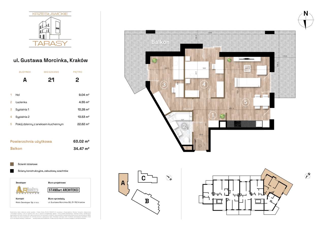3-pokojowe mieszkanie 63m2 + balkon Bez Prowizji - Pełny obrazek: 2/13