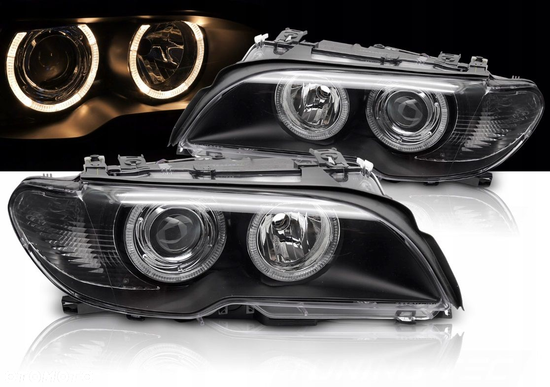 Reflektory Lampy kpl Ringi Angel Eyes Tuning Xenon Bmw 3 E46 Lift FL Coupe - 2